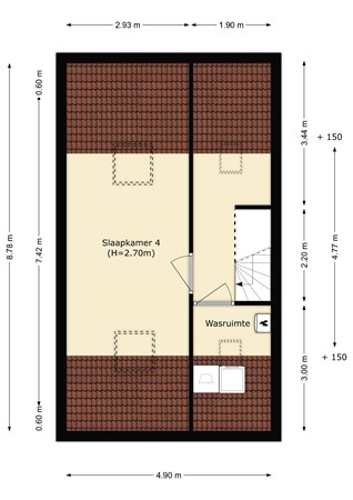 Floorplan - Boshuizen 45, 3334 BC Zwijndrecht